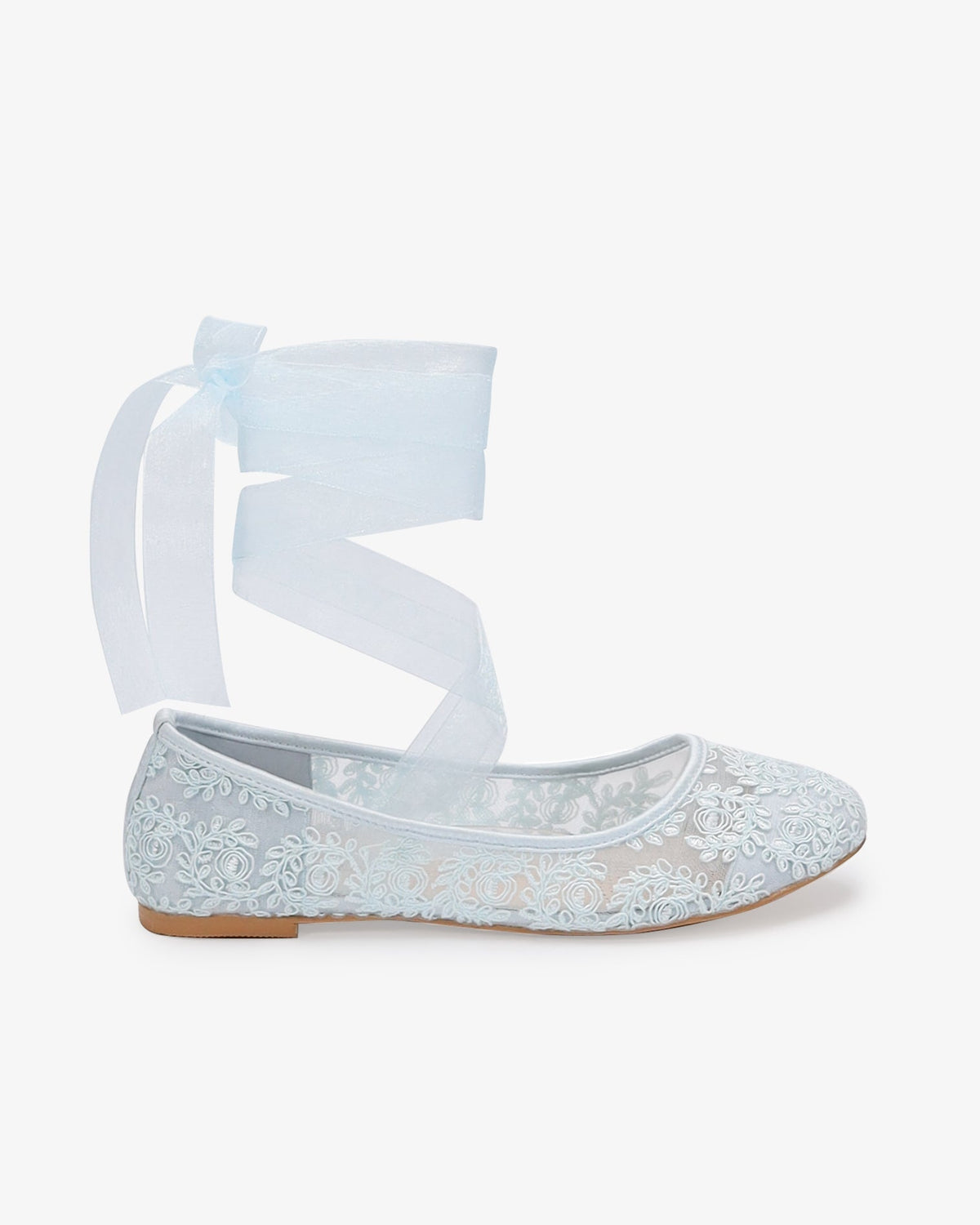 Crochet Lace Wedding Flats Ballerina Lace Up - Luzilly Bridal & Apparel