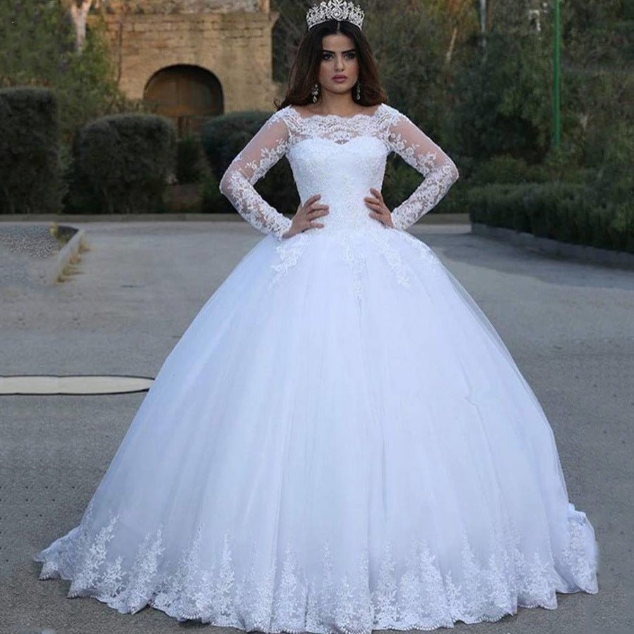 Vintage Lace Appliqué Wedding Dress - Luzilly Bridal & Apparel