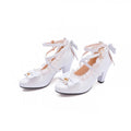 Cross-Strap Lace Bow Bridal Mary Jane Heels - Luzilly Bridal & Apparel