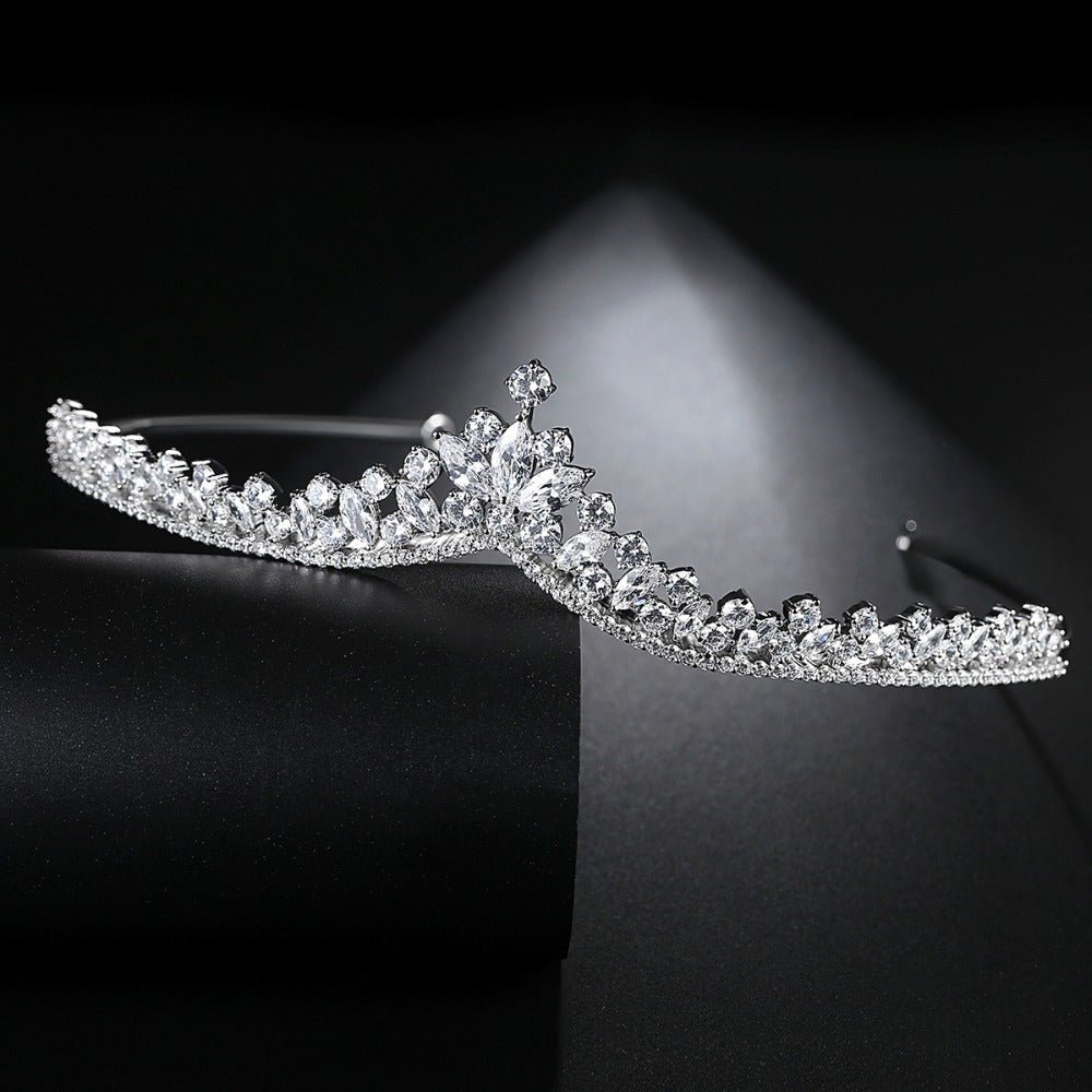 Crown Wedding Copper Set 3A Zircon Fashion Hair Hoops and Combs Bride Exquisite Headwear Wedding Jewelry for Women - Luzilly Bridal & Apparel
