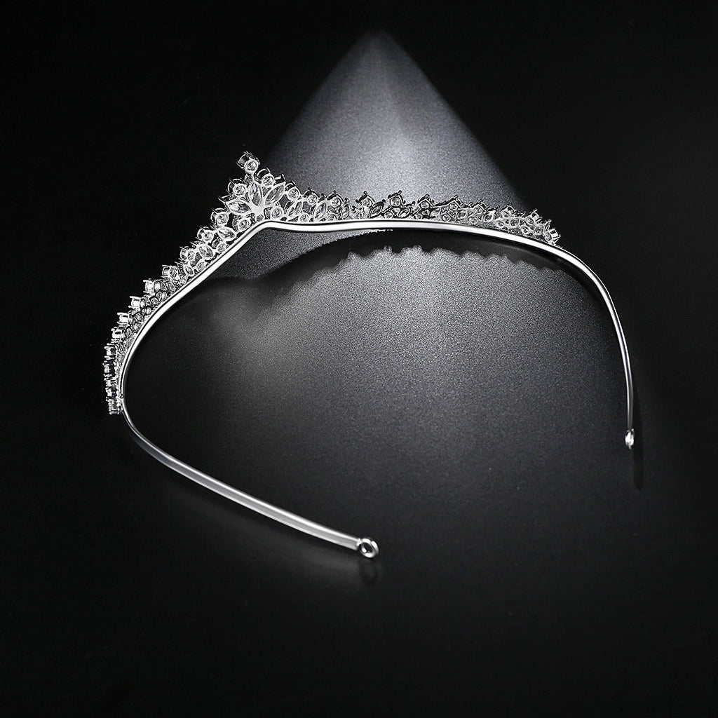 Crown Wedding Copper Set 3A Zircon Fashion Hair Hoops and Combs Bride Exquisite Headwear Wedding Jewelry for Women - Luzilly Bridal & Apparel