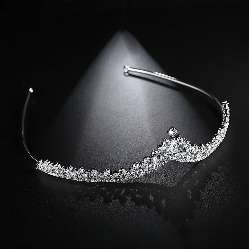 Crown Wedding Copper Set 3A Zircon Fashion Hair Hoops and Combs Bride Exquisite Headwear Wedding Jewelry for Women - Luzilly Bridal & Apparel