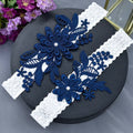 Crystal Appliqué and Embroidery Bridal Garter Set - Luzilly Bridal & Apparel