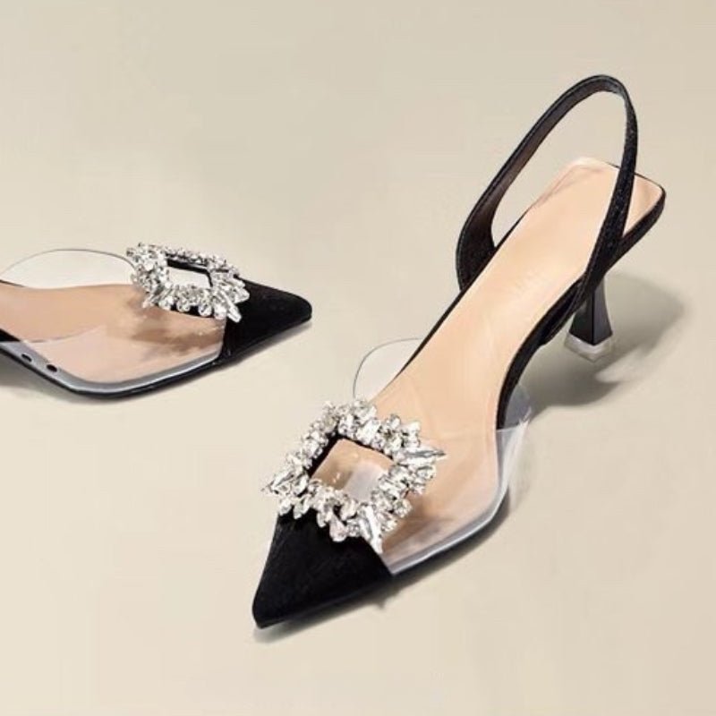 Crystal Banquet Pointed-Toe Heels - Luzilly Bridal & Apparel