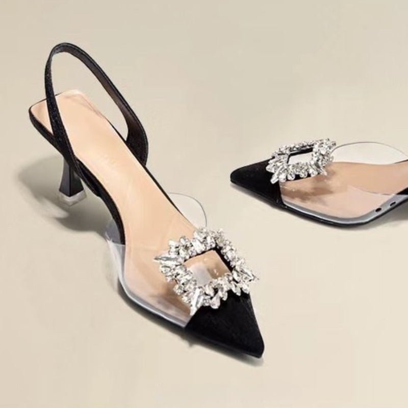 Crystal Banquet Pointed-Toe Heels - Luzilly Bridal & Apparel