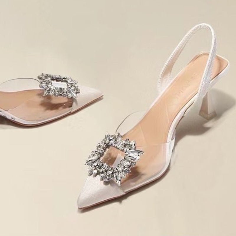 Crystal Banquet Pointed-Toe Heels - Luzilly Bridal & Apparel