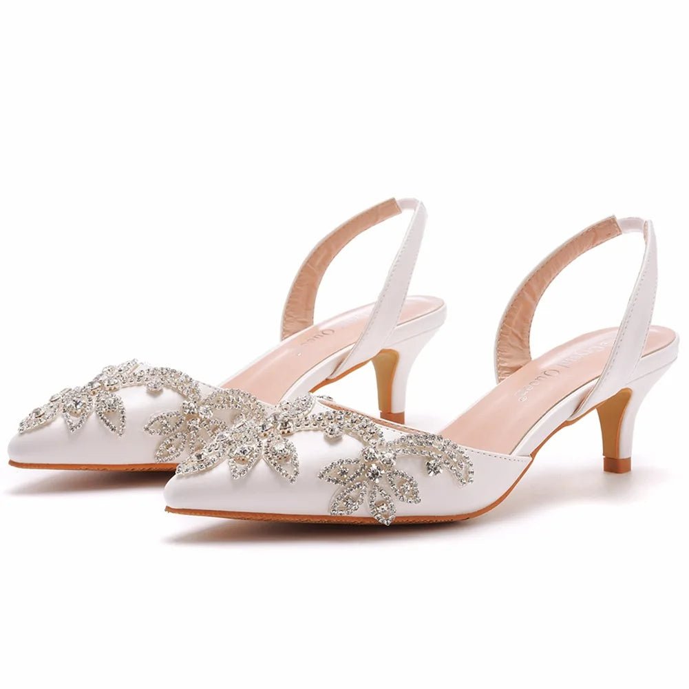 Crystal-Beaded Bridal Heels - Luzilly Bridal & Apparel