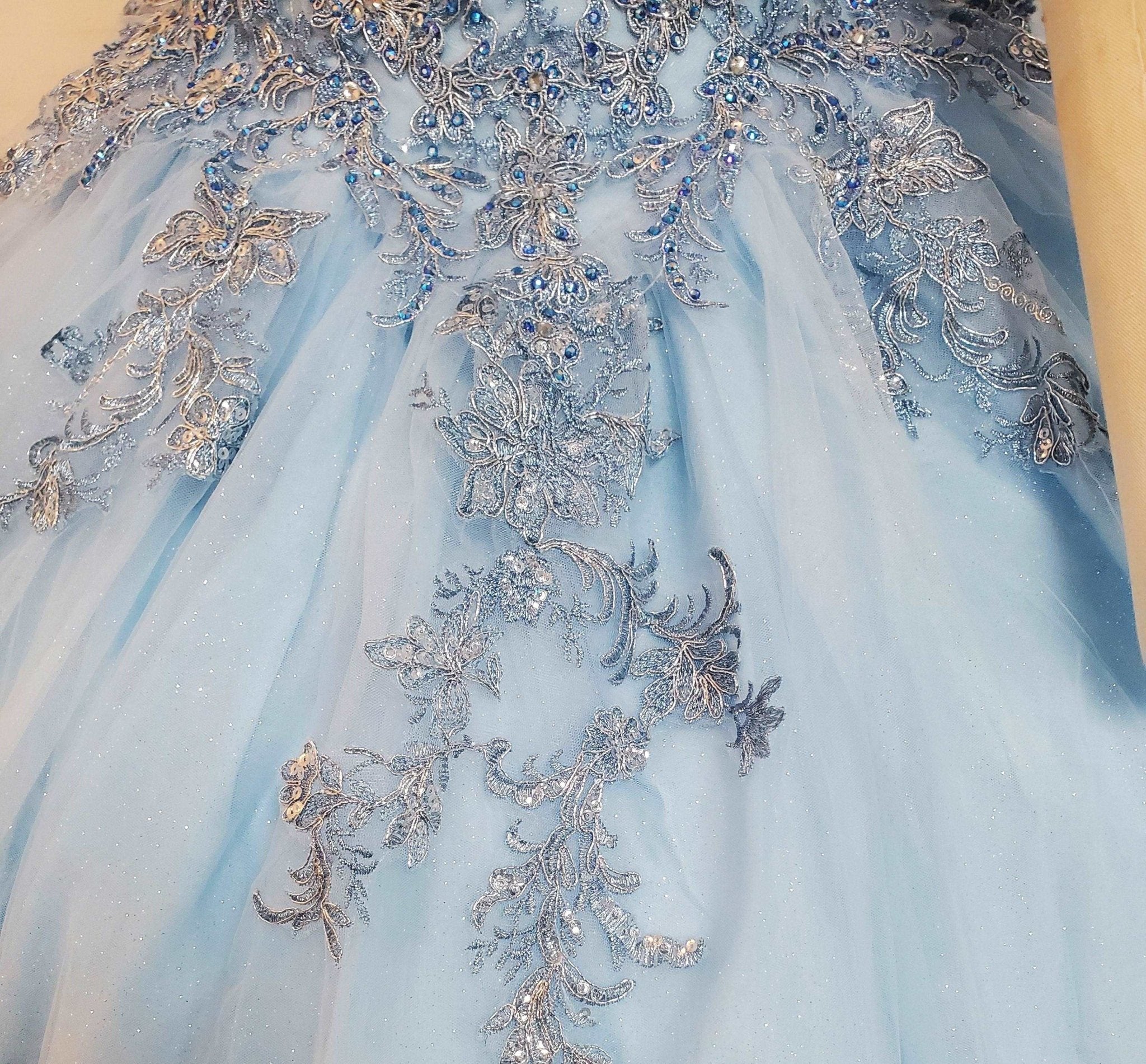 Crystal Beaded Minimalist Quinceañera Gown - Luzilly Bridal & Apparel