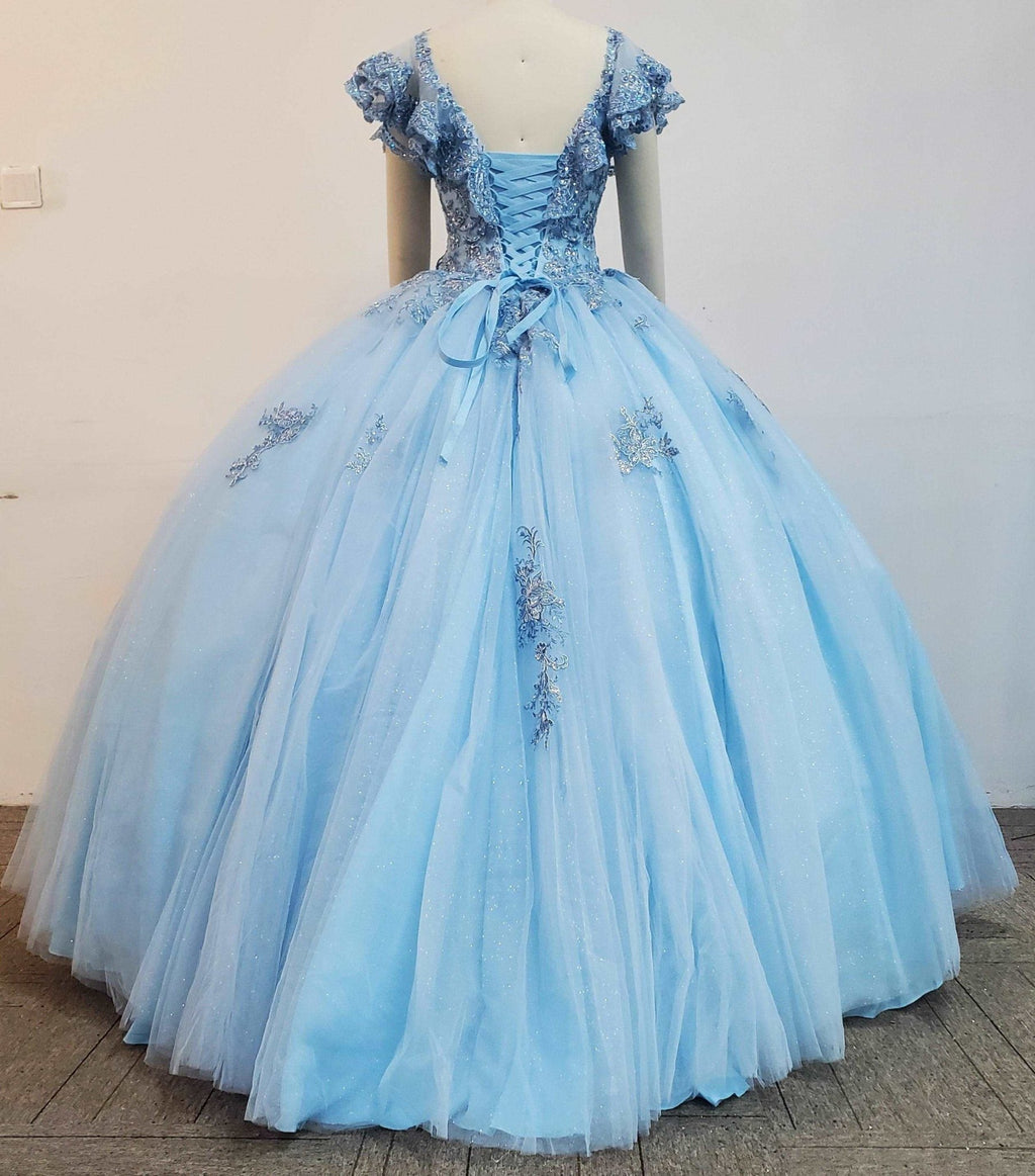 Crystal Beaded Minimalist Quinceañera Gown - Luzilly Bridal & Apparel