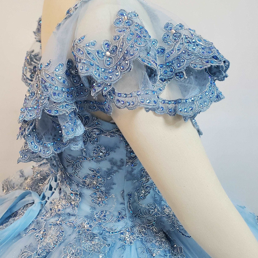 Crystal Beaded Minimalist Quinceañera Gown - Luzilly Bridal & Apparel
