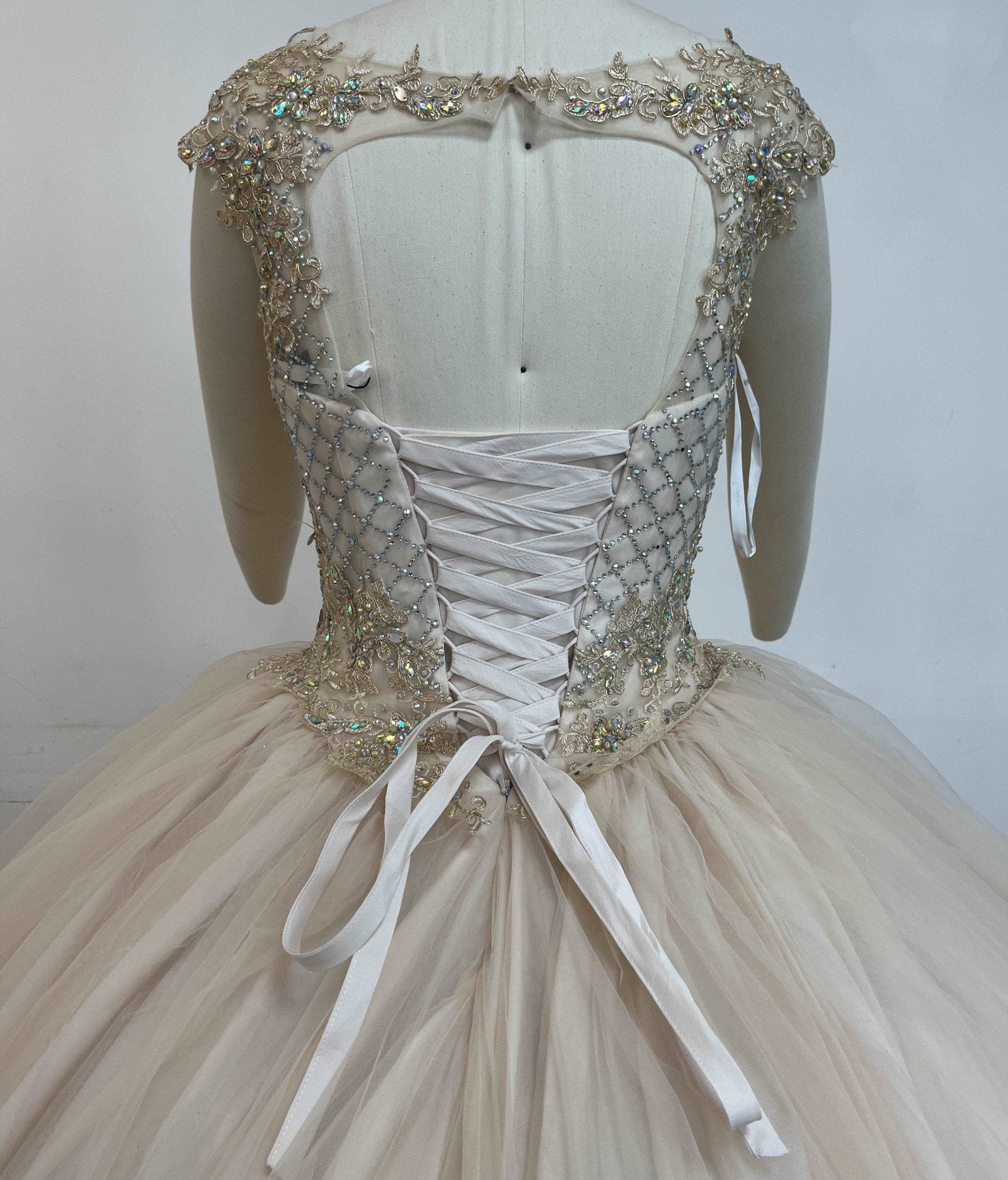Crystal Beaded Sparkle Tulle Quinceañera Gown - Luzilly Bridal & Apparel