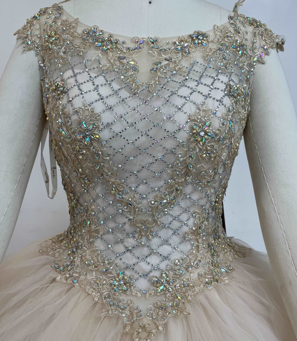 Crystal Beaded Sparkle Tulle Quinceañera Gown - Luzilly Bridal & Apparel
