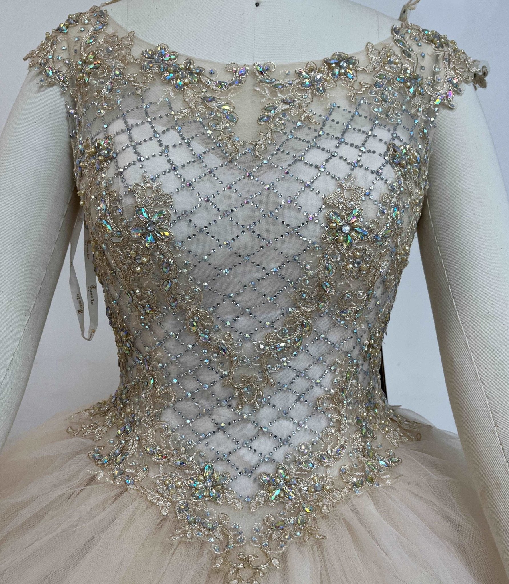 Crystal Beaded Sparkle Tulle Quinceañera Gown - Luzilly Bridal & Apparel