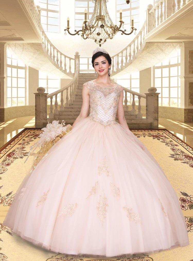 Crystal Beaded Sparkle Tulle Quinceañera Gown - Luzilly Bridal & Apparel