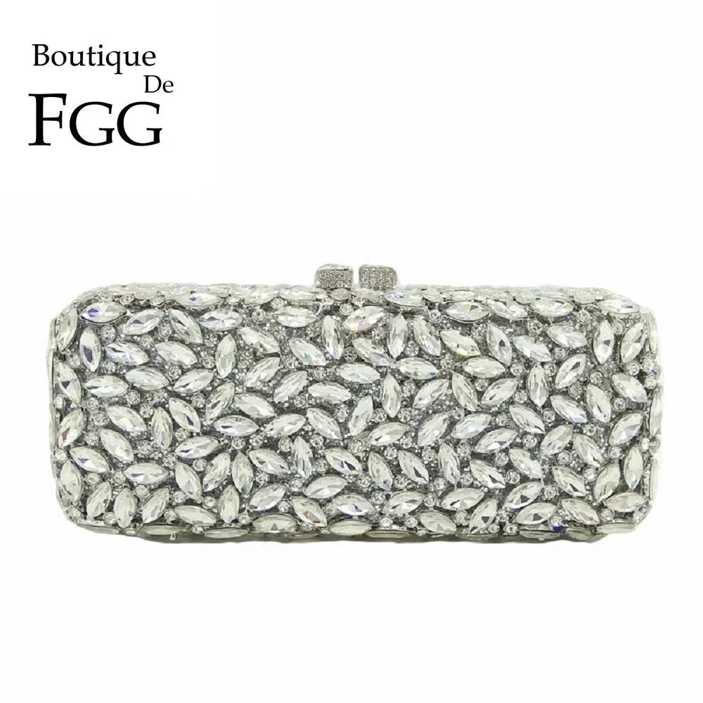 Crystal Box Minaudiere Clutch - Luzilly Bridal & Apparel