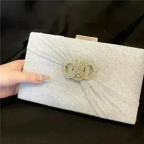 Crystal Clamshell Envelope Clutch Bag - Luzilly Bridal & Apparel