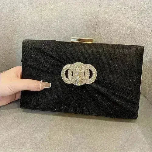 Crystal Clamshell Envelope Clutch Bag - Luzilly Bridal & Apparel