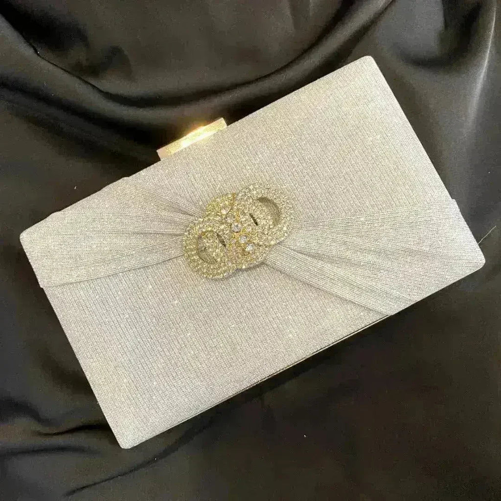 Crystal Clamshell Envelope Clutch Bag - Luzilly Bridal & Apparel