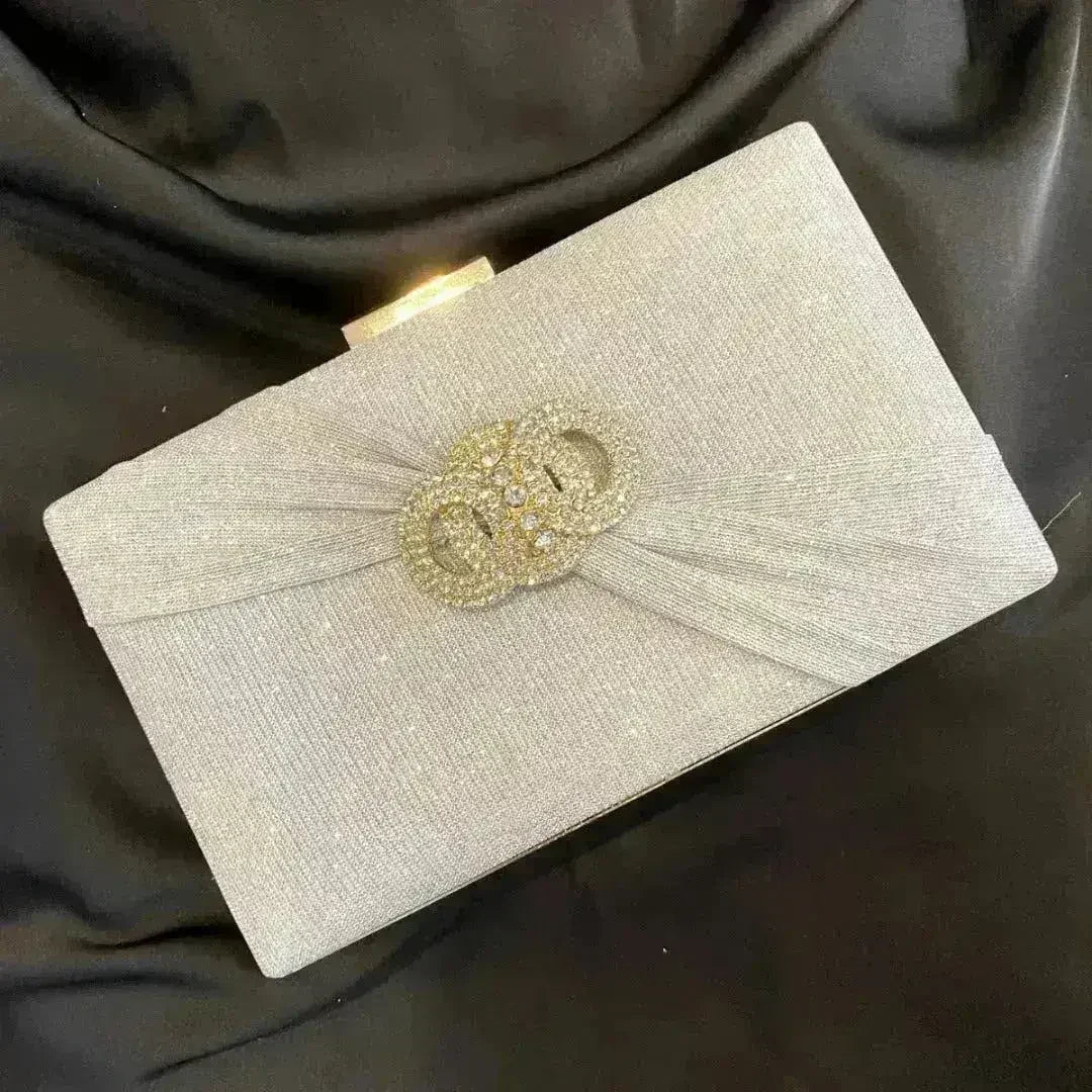 Crystal Clamshell Envelope Clutch Bag - Luzilly Bridal & Apparel