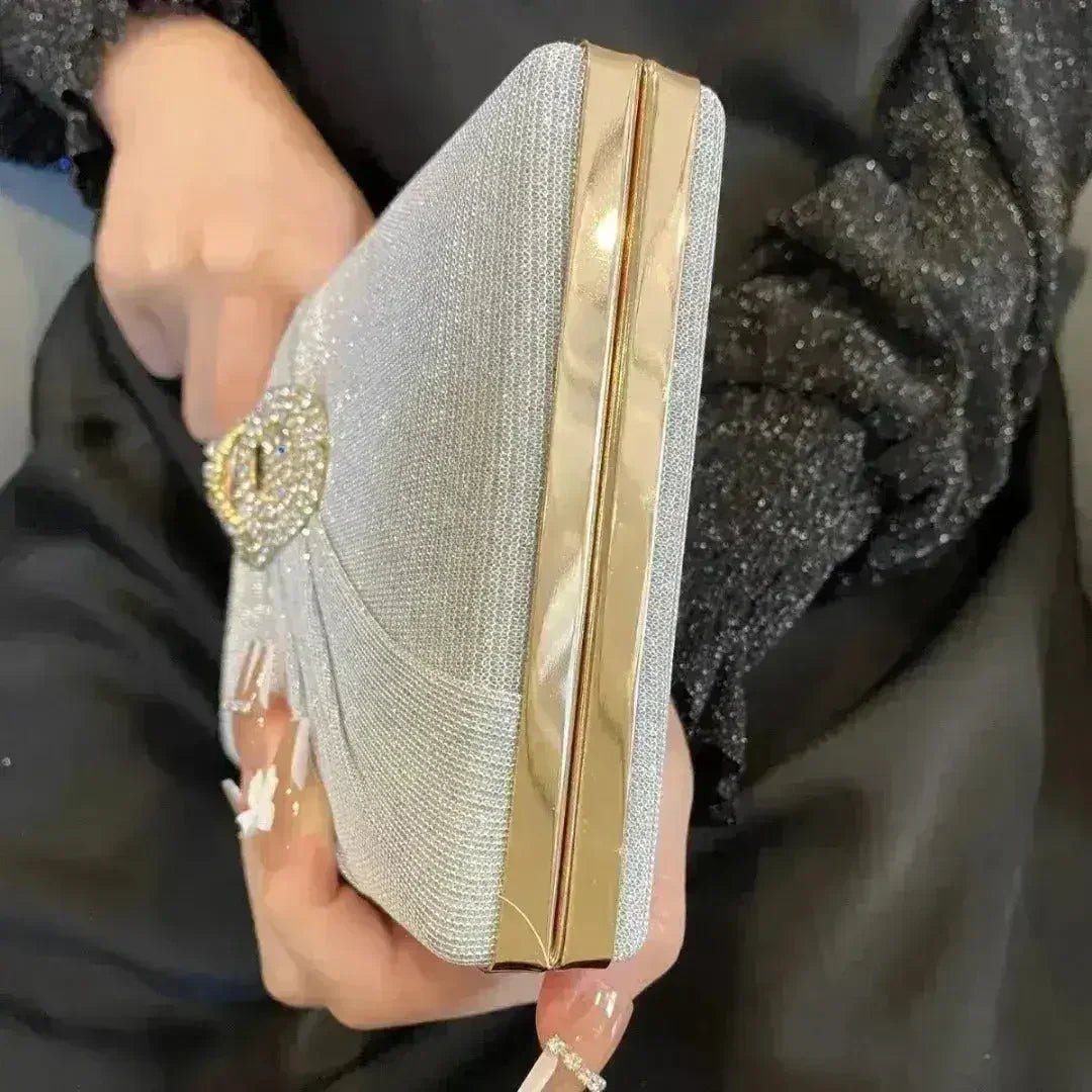 Crystal Clamshell Envelope Clutch Bag - Luzilly Bridal & Apparel