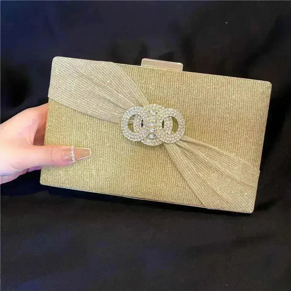 Crystal Clamshell Envelope Clutch Bag - Luzilly Bridal & Apparel
