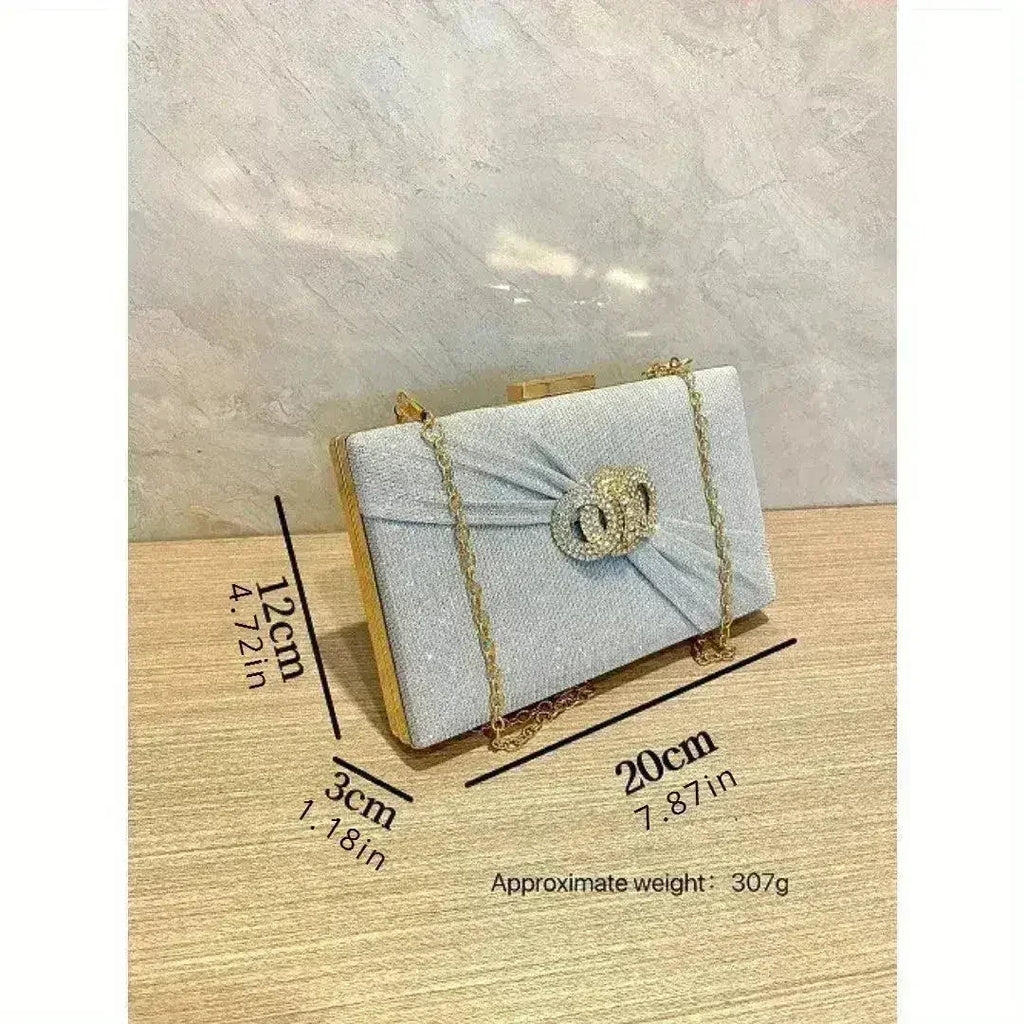 Crystal Clamshell Envelope Clutch Bag - Luzilly Bridal & Apparel