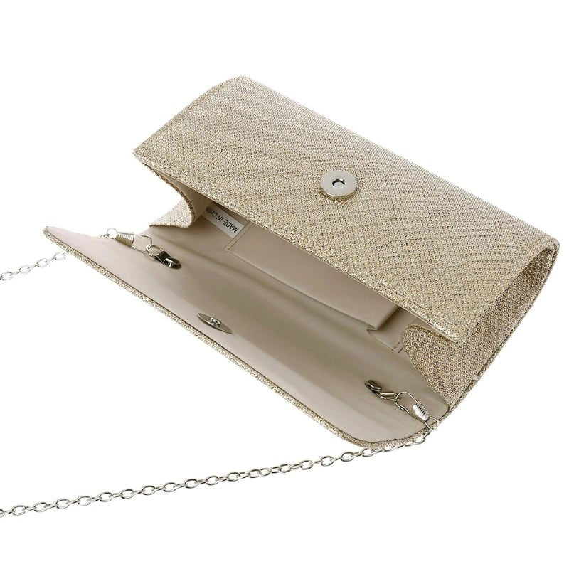 Crystal Envelope Evening Clutch with Chain - Luzilly Bridal & Apparel