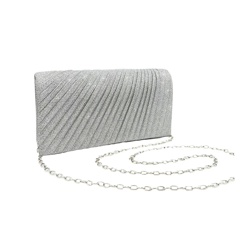 Crystal Envelope Evening Clutch with Chain - Luzilly Bridal & Apparel