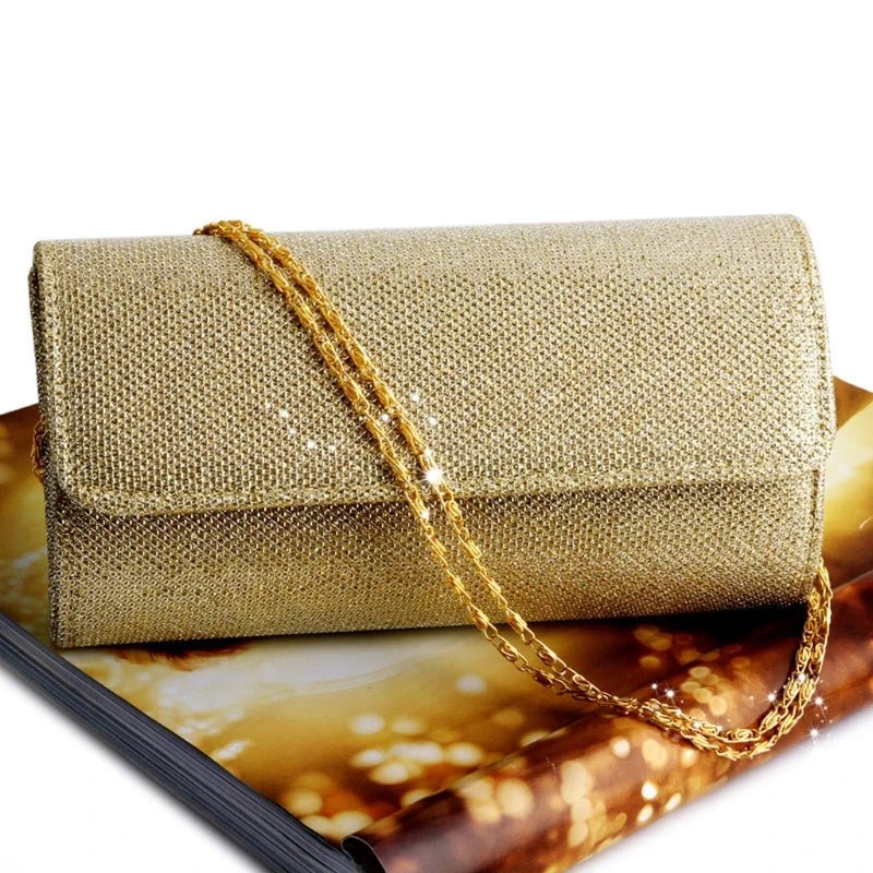 Crystal Envelope Evening Clutch with Chain - Luzilly Bridal & Apparel