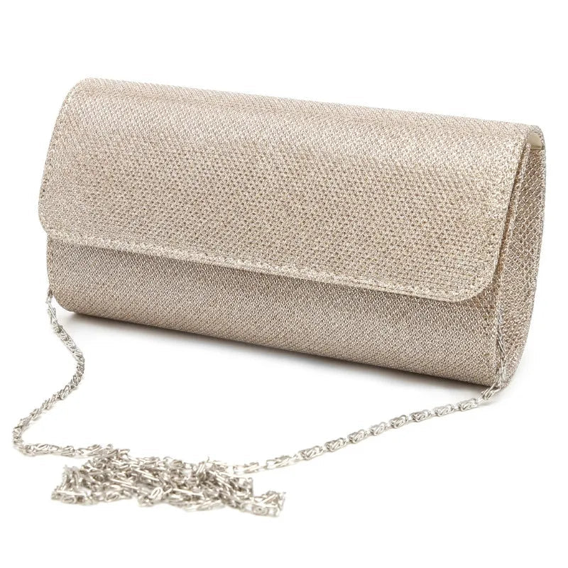 Crystal Envelope Evening Clutch with Chain - Luzilly Bridal & Apparel