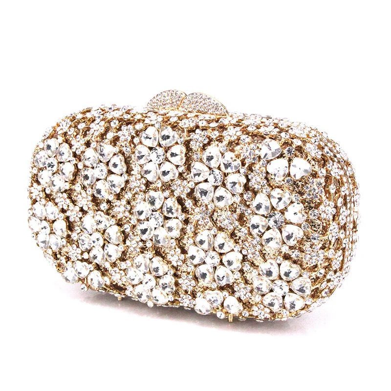 Crystal Flower Minaudière Clutch - Luzilly Bridal & Apparel