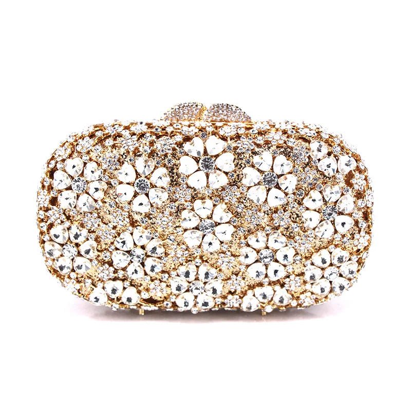 Crystal Flower Minaudière Clutch - Luzilly Bridal & Apparel