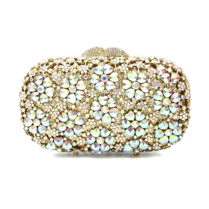 Crystal Flower Minaudière Clutch - Luzilly Bridal & Apparel