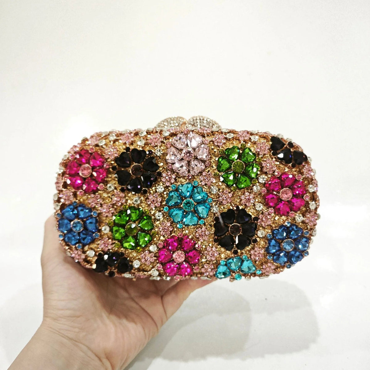 Crystal Flower Minaudière Clutch - Luzilly Bridal & Apparel
