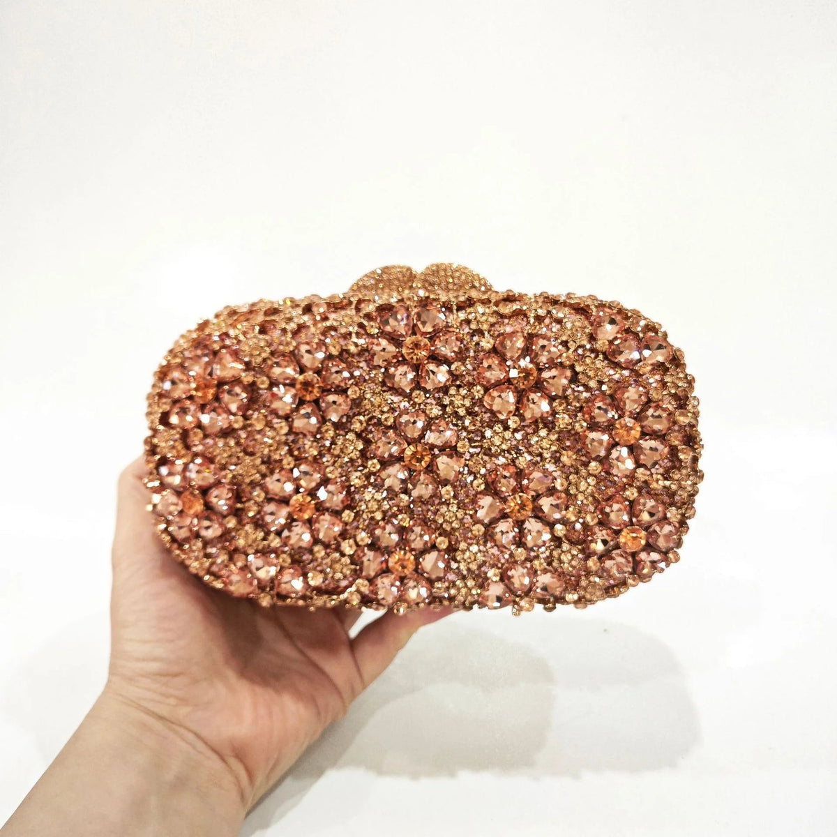 Crystal Flower Minaudière Clutch - Luzilly Bridal & Apparel