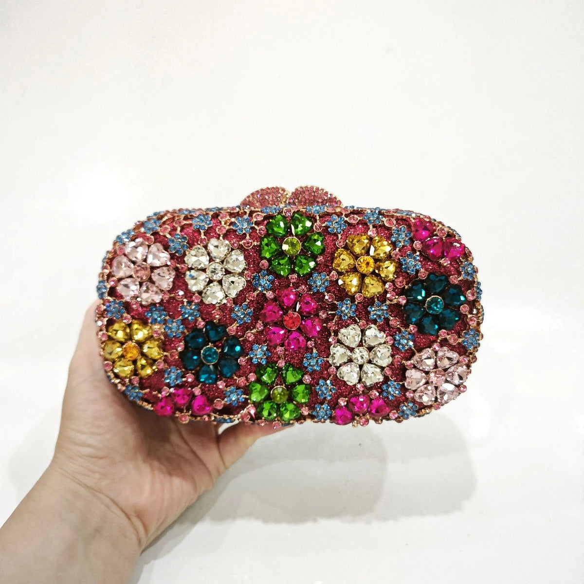 Crystal Flower Minaudière Clutch - Luzilly Bridal & Apparel