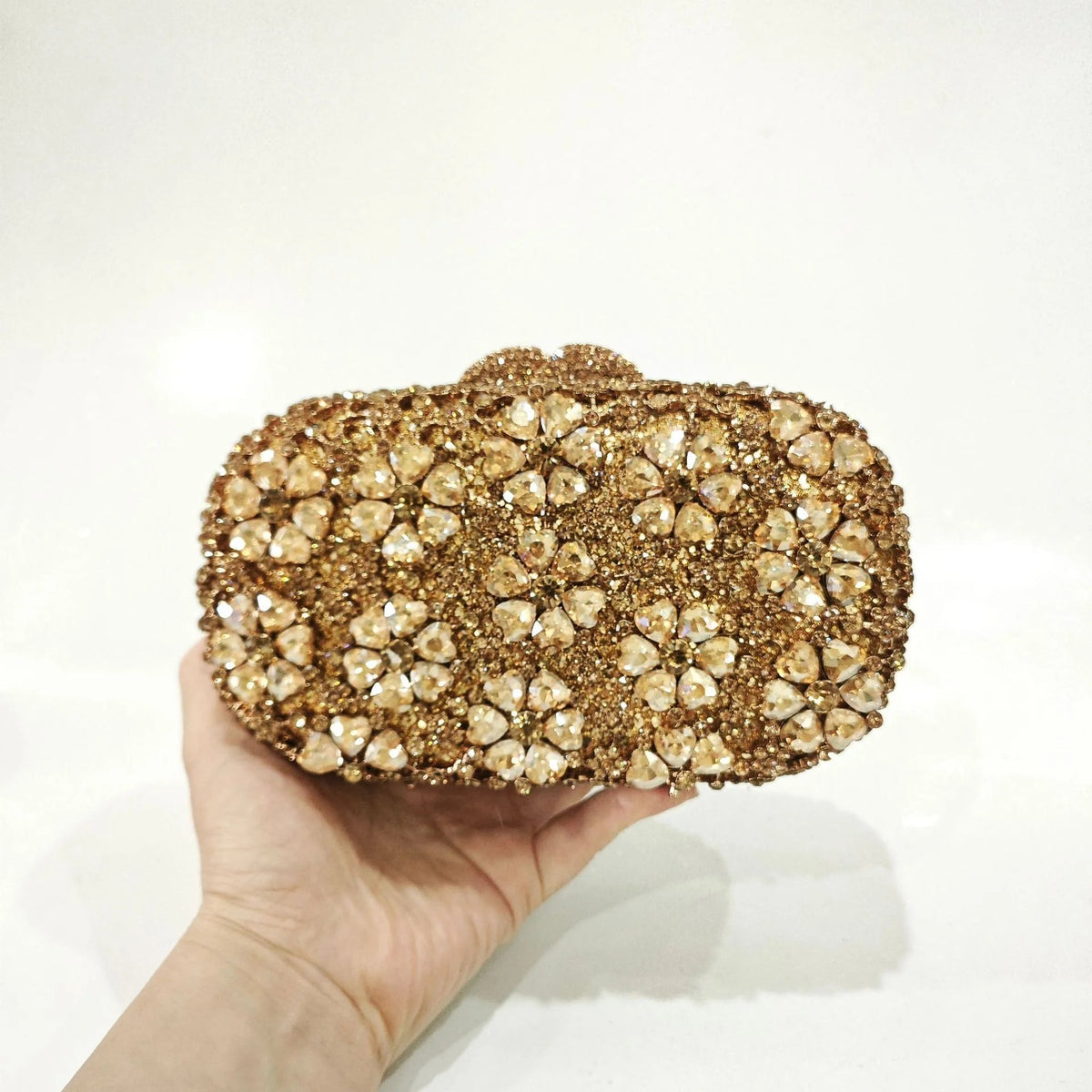 Crystal Flower Minaudière Clutch - Luzilly Bridal & Apparel
