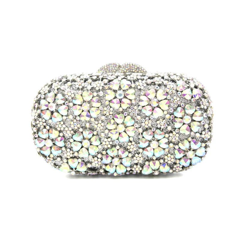 Crystal Flower Minaudière Clutch - Luzilly Bridal & Apparel