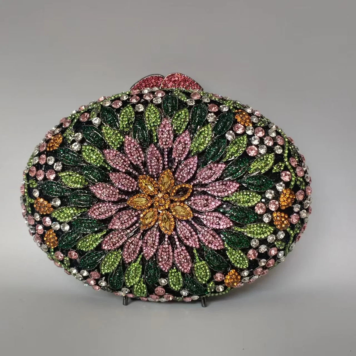 Crystal Flower Minaudière Evening Bag - Luzilly Bridal & Apparel