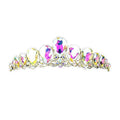 Crystal Glass Teardrop Cluster Princess Tiara - Luzilly Bridal & Apparel
