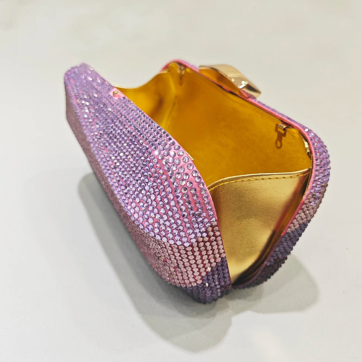 Crystal Hollow Box Minaudiere Clutch - Luzilly Bridal & Apparel