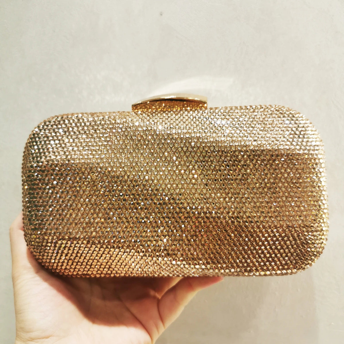 Crystal Hollow Box Minaudiere Clutch - Luzilly Bridal & Apparel