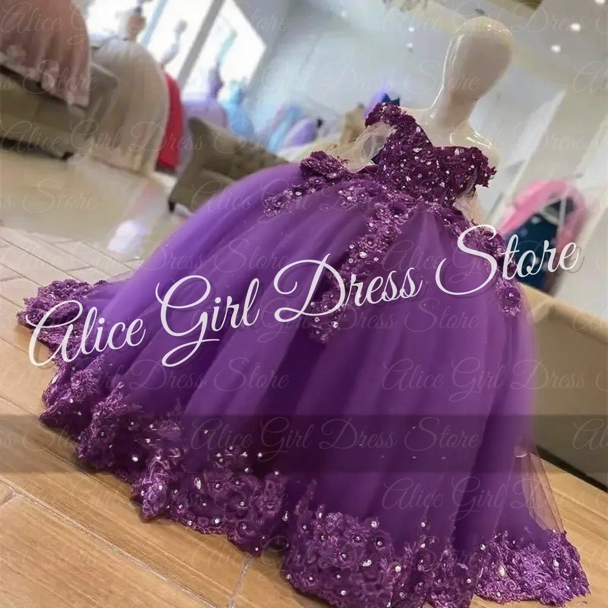 Crystal Lace Flower Girl Dress - Luzilly Bridal & Apparel