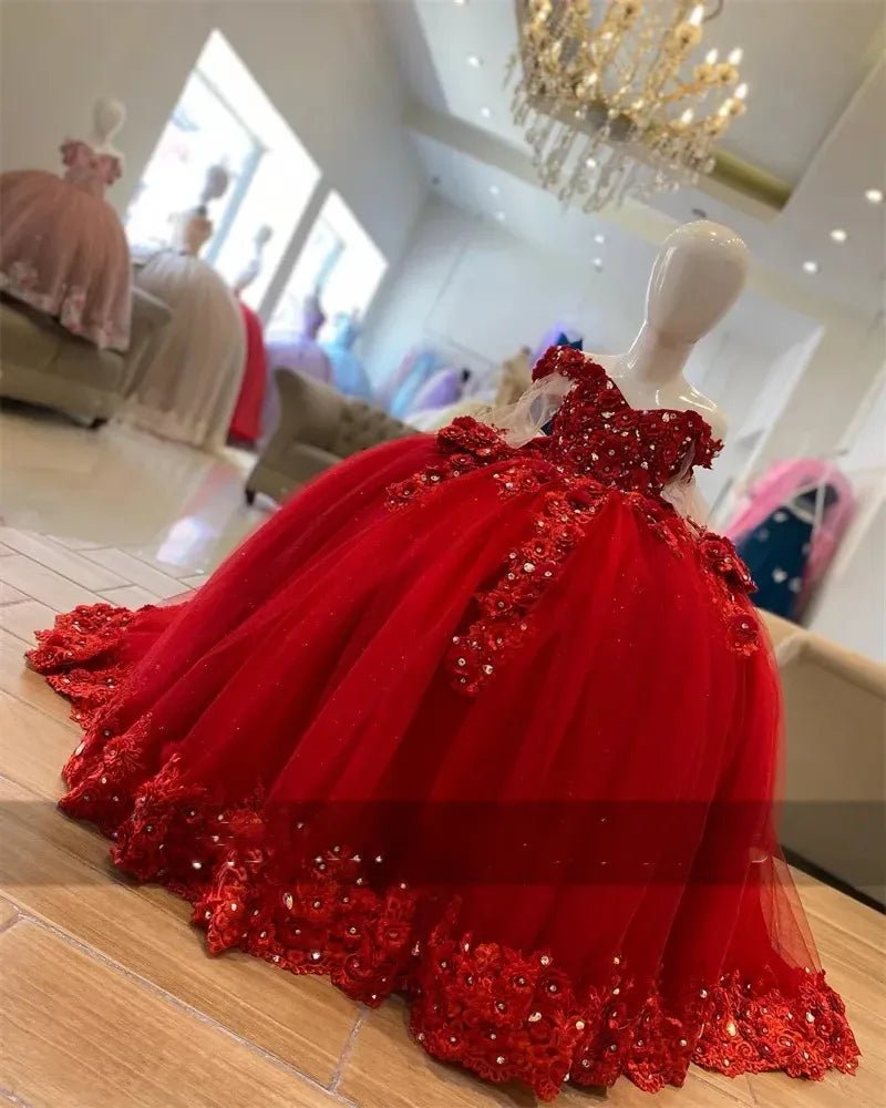 Crystal Lace Flower Girl Dress - Luzilly Bridal & Apparel