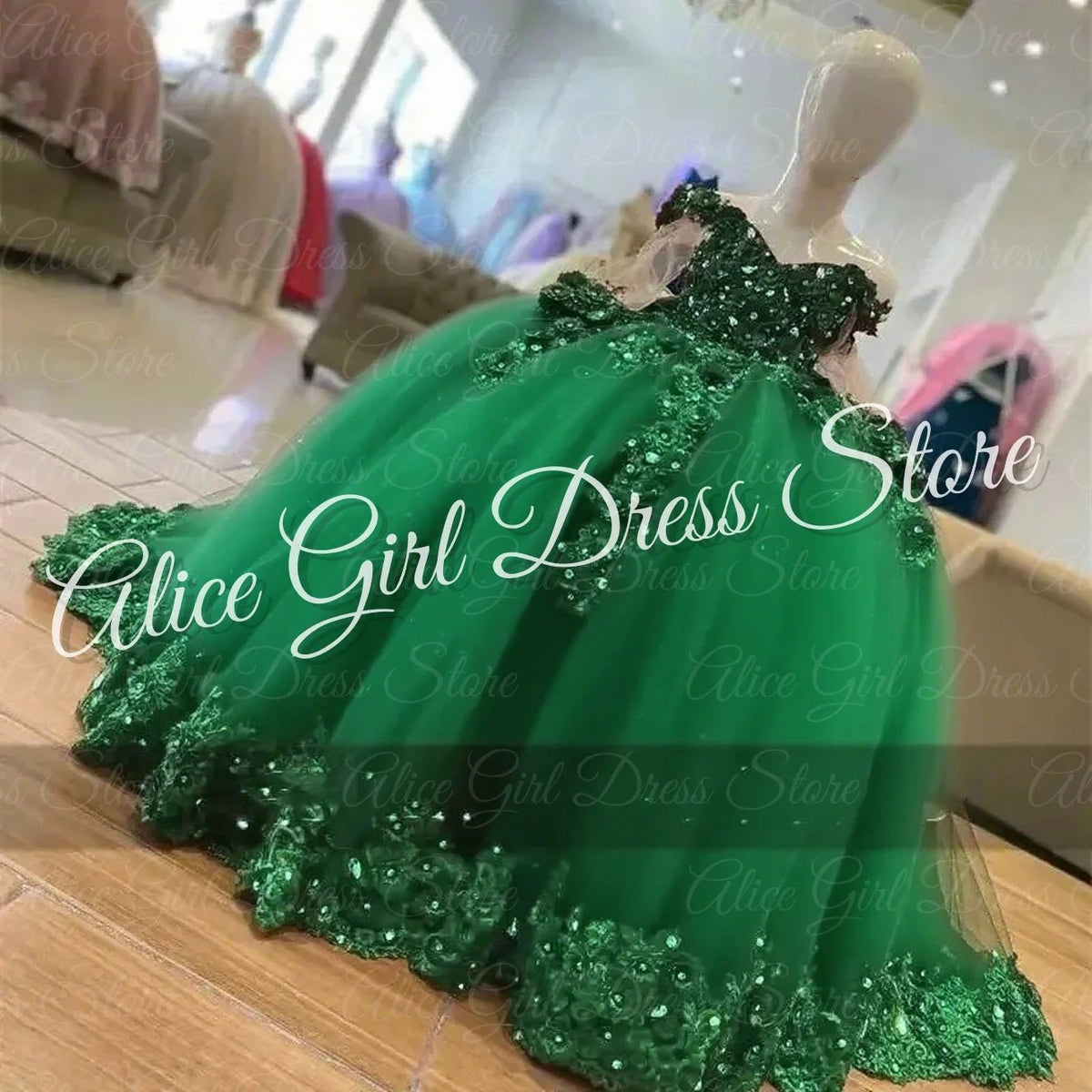 Crystal Lace Flower Girl Dress - Luzilly Bridal & Apparel
