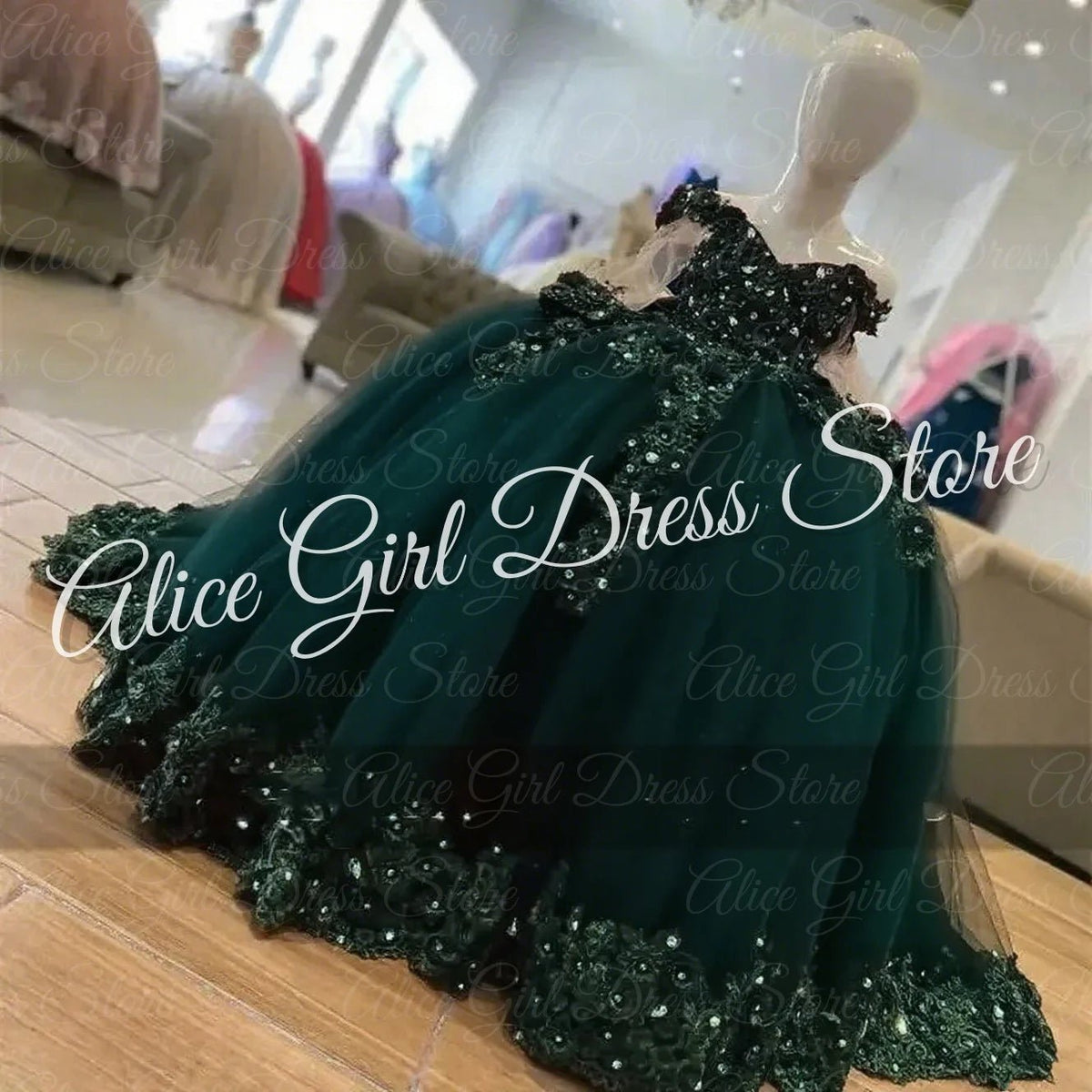 Crystal Lace Flower Girl Dress - Luzilly Bridal & Apparel