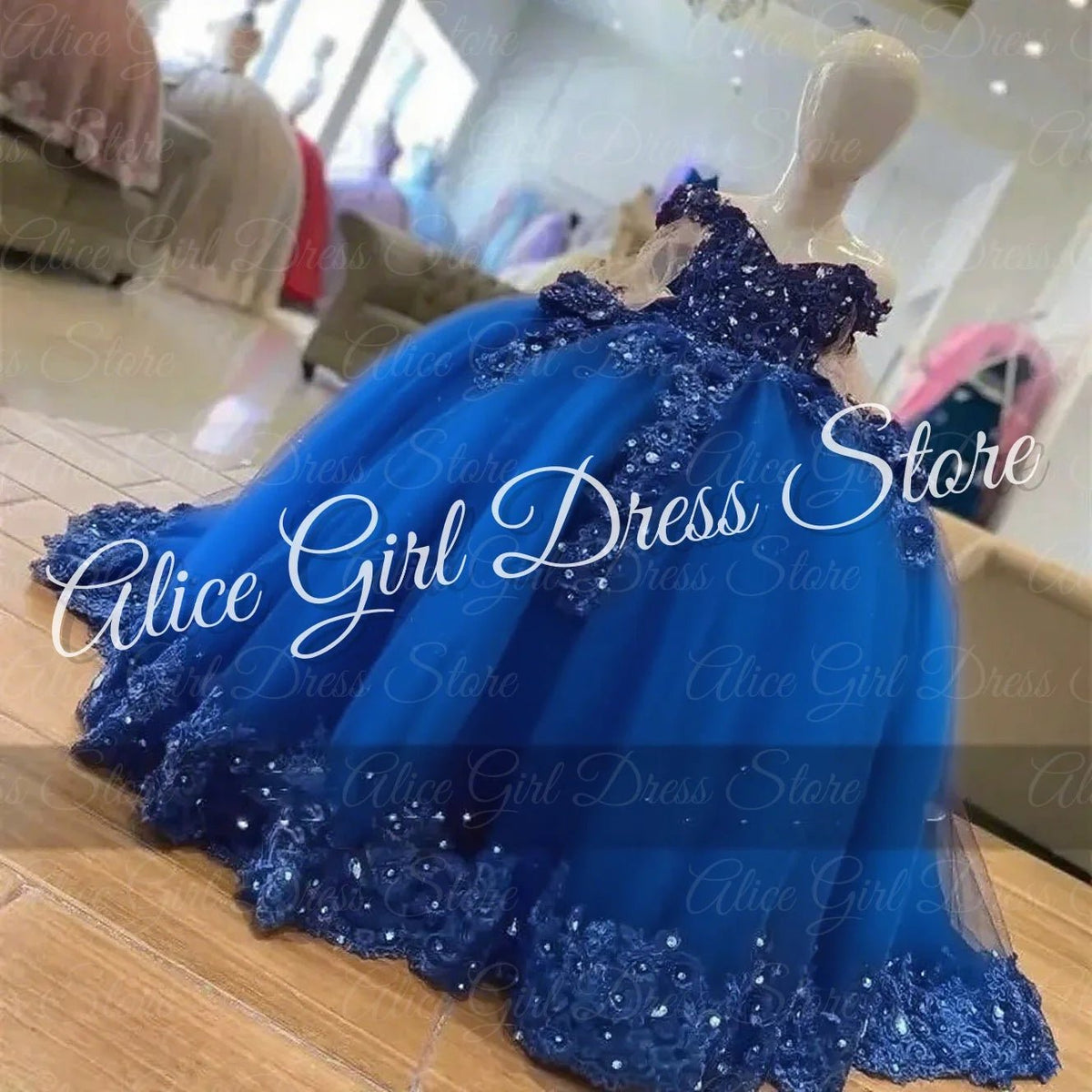 Crystal Lace Flower Girl Dress - Luzilly Bridal & Apparel