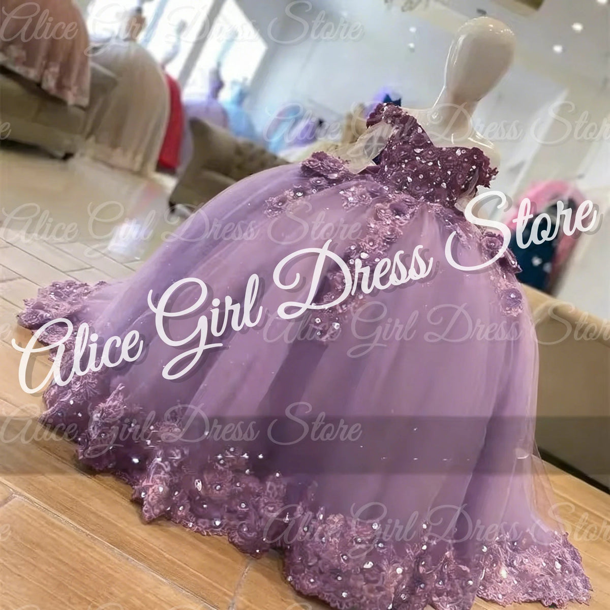 Crystal Lace Flower Girl Dress - Luzilly Bridal & Apparel