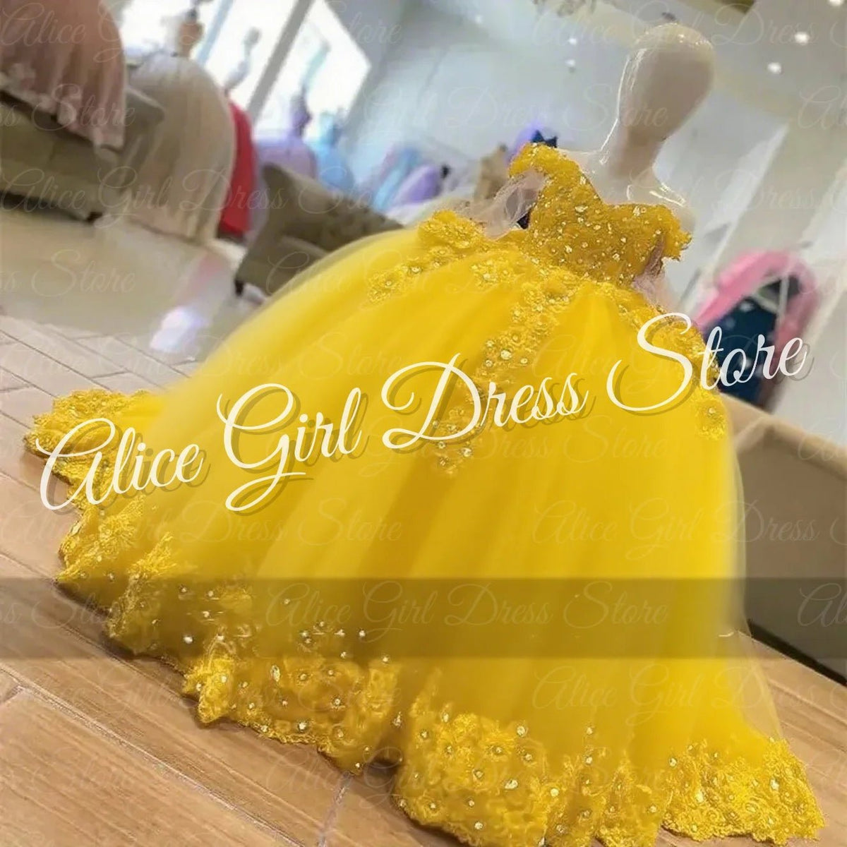 Crystal Lace Flower Girl Dress - Luzilly Bridal & Apparel