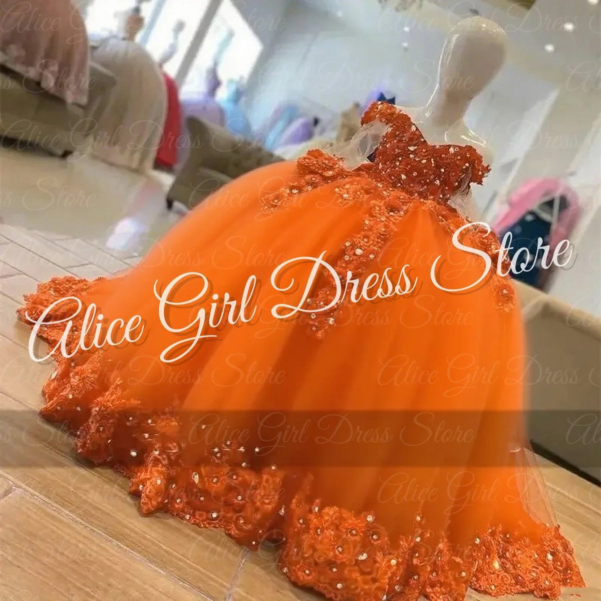 Crystal Lace Flower Girl Dress - Luzilly Bridal & Apparel
